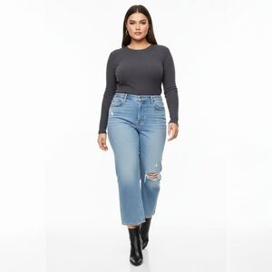 Levi’s Ribcage Straight Ankle Jeans Tango Fade - High Waist Ripped - Size 32